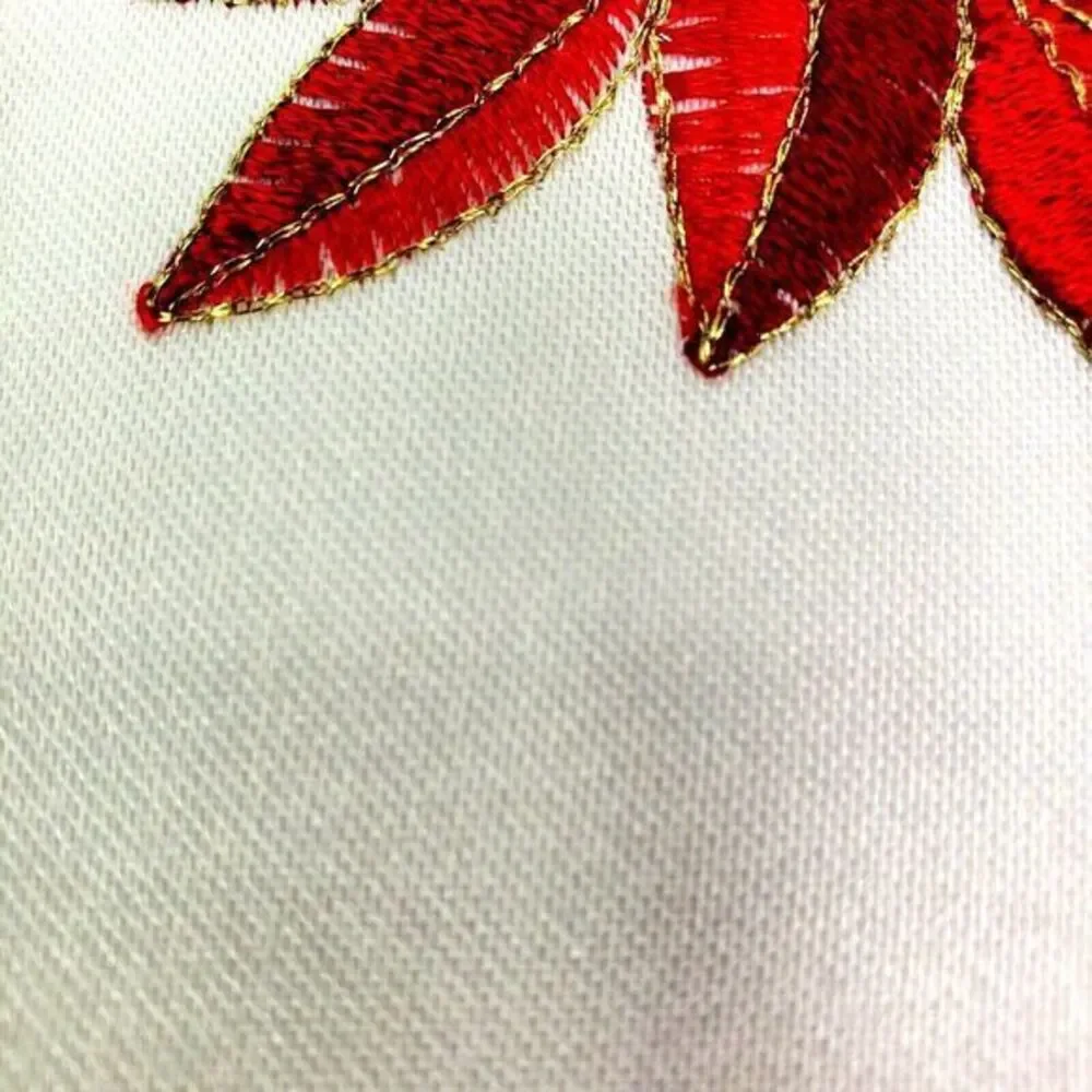 Embroidered placemats for christmas table x 4 pieces 17 x 11 inch Red Green Beis